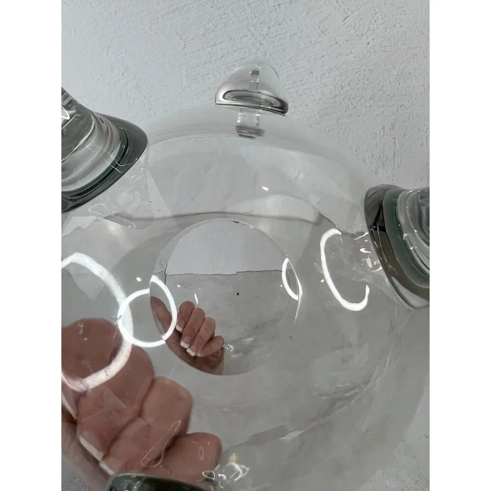Vintage Blown Clear Glass Pitcher With‎ Three Legs & Handle Unique MCM Diffrent